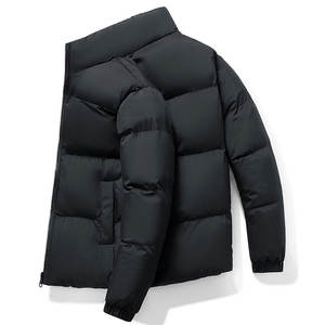 Veste matelassée d'hiver à capuche en duvet de canard blanc de haute qualité pour hommes, en toile épaisse, chaude et courte, service OEM disponible - Product Image 1