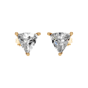 Pendiente Solitario de Oro Sólido de 14K con Diamante Cultivado en Laboratorio, Corte Trillón, Certificado IGI, Diseño Fino, Brillante y Moderno - Product Image 3