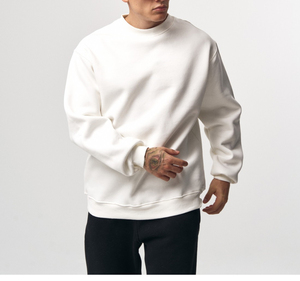 Sweat-shirt à col rond en molleton de coton avec logo personnalisé, taille XS pour homme, doublé, pour la salle de sport, le sport, le fitness, décontracté, streetwear d'hiver, écologique, rapide - Product Image 5