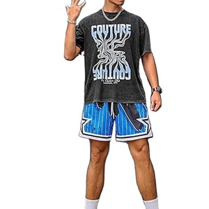 Nouvelle Arrivée Design Populaire Qualité Supérieure Short de Basketball Homme BSCI Été Respirant Motif Floral Lourd avec Cordon de Serrage - Product Image 1