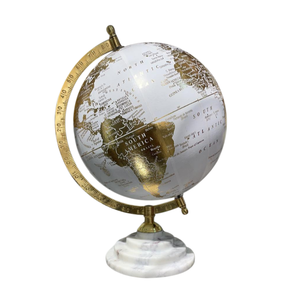 Accesorios Premium para el hogar, coleccionables náuticos, decoración del hogar, mesa de globo de Color blanco y dorado de latón - Product Image 1