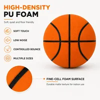 Elite Ballon de Basket Silencieux Taille 7 Mousse PU 340g Toucher Doux Entraînement Intérieur Usine OEM