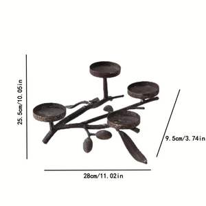 Bougeoir en fer à finition antique conçu par des artisans pour la décoration intérieure traditionnelle de la maison et l'ambiance spirituelle - Product Image 3