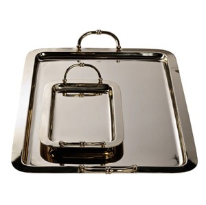 Ensemble de plateaux de service ovales en métal martelé moderne, argent, acier inoxydable, aluminium, plat décoratif pour la maison, accessoire de cuisine - Product Image 5