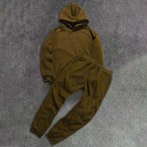 Conjunto Deportivo Casual de Invierno para Hombre, Tallas Grandes, Color Sólido, Personalizable, 100% Poliéster Ecológico, Felpa Elástica en Cuatro Direcciones - Product Image 4