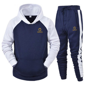 Conjunto Deportivo de Dos Piezas con Capucha, Estampado, Informal, Transpirable, de Invierno, de Forro Polar, Color Personalizado, Ropa Urbana, Conjuntos Deportivos para Hombre - Product Image 1