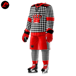 Maillot et pantalon de hockey sur glace respirants 100 % polyester de haute qualité 2023 avec impression par transfert thermique, couleur et nom d'équipe personnalisés - Product Image 4