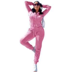 Nuevo Conjunto de 2 Piezas de Chándal de Terciopelo con Botones y Encaje Bordado para Mujer, Otoño Invierno, Sudadera con Capucha de Manga Larga y Pantalones de Jogging, Venta al por Mayor OEM - Product Image 6
