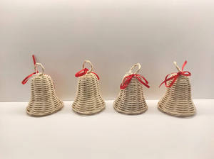 Handcrafted Small Decorative <b>Christmas</b> Ornament Wicker Rattan Hanging Bells Rattan Woven Diy Gifts <b>Box</b> Home Decor for <b>Christmas</b> - Product Image 5