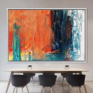 Modern Orange Abstract Canvas Print - Contemporary Artwork, Vibrant Wall Decor,1P:White <b>Framed</b> - Product Image 1