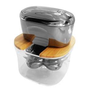 Soporte de Bambú para Afeitadora Eléctrica y Maquinilla de Afeitar Facial, Compatible con Base de Enjuague para un Uso Conveniente - Product Image 3
