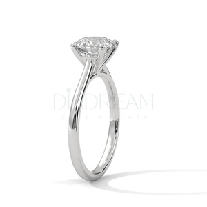 Anillo de diamante solitario de Plata de Ley 925 para mujer en diamante cultivado Leb de corte ovalado con claridad VVS en nuevo estilo de moda - Product Image 5