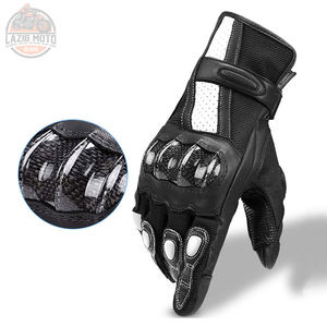 Gants de course de motard personnalisés avec écran tactile étanche en cuir véritable avec logo personnalisé pour l'extérieur et la pêche - Product Image 2