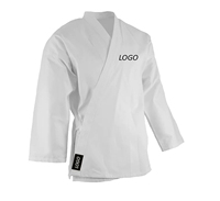 Uniforme de Karate con Logotipo Personalizado, 100% Algodón, Transpirable, Unisex, para Adultos, Ropa de Artes Marciales, Blanca, Corte Regular