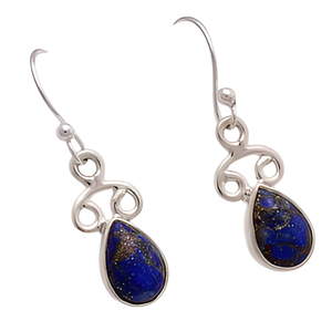 Blue Lapis Gemstone 925 <b>Sterling</b> <b>Silver</b> Ear <b>Wire</b> Earrings Classic Pear Cut Fashionable Earring for Wedding, Engagement, Gift. - Product Image 6