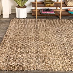 Tapis de paille en jacinthe d'eau modernes et écologiques faits à la main Décor de sol naturel élégant pour le salon et le bureau à domicile - Product Image 2