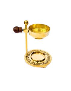 <b>Black</b> Metal Brass Loban Bakhoor Burner Incense Resin Charcoal With Lid <b>Gold</b> Design Carving Dhoop Dani <b>Lamp</b> - Product Image 5