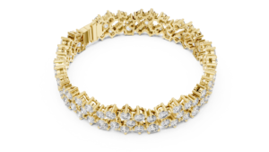 Bracelet tennis de luxe en diamants ronds cultivés en laboratoire, serti en or jaune 18 carats, pour usage quotidien, bureau, mariage, fiançailles, pour femmes - Product Image 3