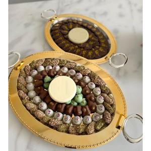 Bandeja de servidor de Chocolate hecha a mano con exhibición de dulces de Metal dorado de calidad superior para bodas, cumpleaños y eventos - Product Image 5