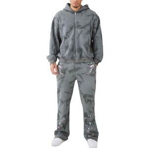 ชุดวอร์มพิมพ์ลายทรงขาบานสำหรับผู้ชาย คุณภาพสูง ผ้าฝ้าย 100% ผลิตอย่างดี ดีไซน์ใหม่ รับทำโลโก้ตามสั่ง - Product Image 3