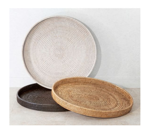 Plateau de service en rotin Fabrication Prix le plus bas Plateau décoratif de fête Plateau de service en rotin rectangulaire - Product Image 3