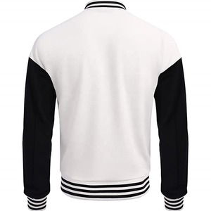 แจ็กเก็ตเบสบอลวิทยาลัยผ้าขนแกะปักลายด้วยกำมะหยี่ขน100% ฤดูหนาวงาน OEM ตามสั่งสำหรับผู้ชาย - Product Image 2