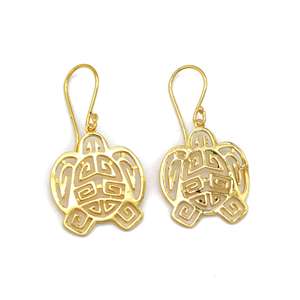 Trendy Fashionable Ocean Sea Turtle <b>Dangle</b> <b>Earring</b> 18k <b>Gold</b> Plated Brass Animal Beach Boho Jewelry Bulk Wholesale Drop <b>Earring</b> - Product Image 1