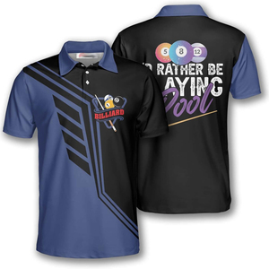 เสื้อโปโลซับลิเมชั่นแบบกำหนดเองสำหรับทีมสนุกเกอร์ พูล บิลเลียด ผ้าระบายอากาศคุณภาพพรีเมียม ผลิตโดยโรงงานผู้ผลิตเสื้อผ้าลำลอง - Product Image 2