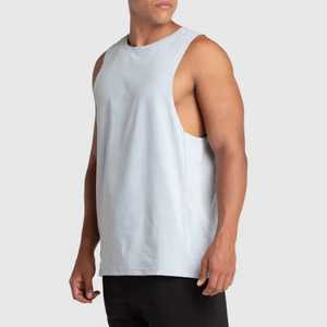 Ropa de calle de buena calidad, camisetas sin mangas con serigrafía, camisetas recortadas de lavado ácido para hombres, camisetas sin mangas - Product Image 2