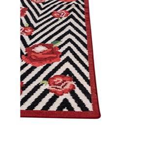 Alhambra - Alfombras de lana de tejido plano en gris y negro, ADWL-13230, con diseño de chevrón, rayas y rectángulos, para el hogar, pasillo, dormitorio, habitación, junto a la cama - Product Image 4