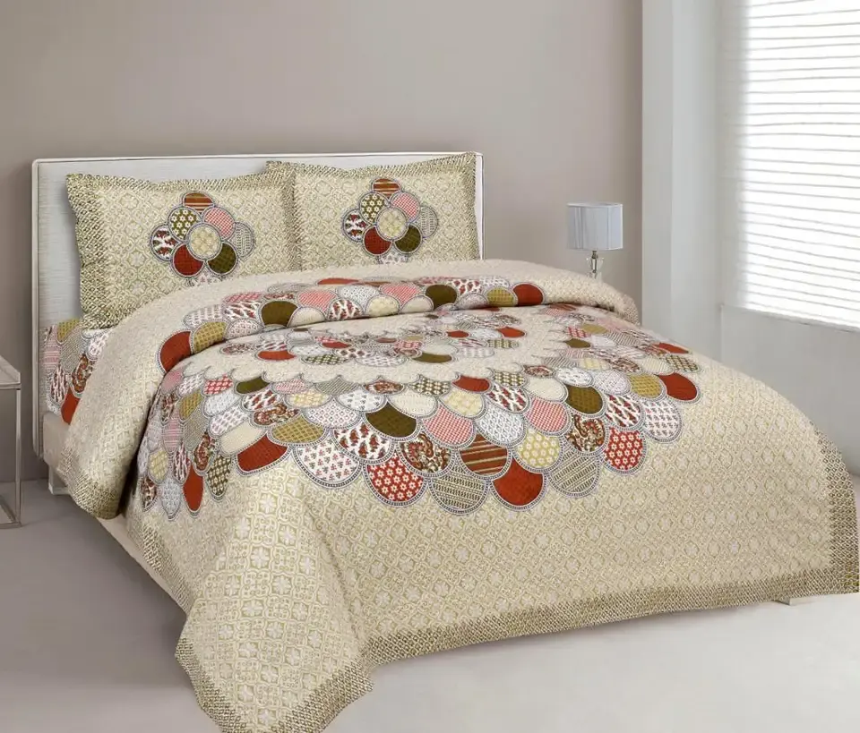 Ensemble de literie simple King Size de luxe en soie Ensemble de couvre-lit à fleurs en polyester Couvre-lit imprimé Couvre-lit matelassé pour toutes les saisons