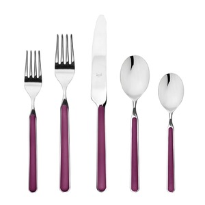 Ensemble de couverts Chic Light Mauve Grip Vaisselle avec finition argentée pour usage domestique et présentation de cadeaux de mariage d'Inde - Product Image 2