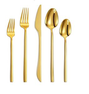 Nuevo Juego de Cubiertos de Acero Inoxidable con Acabado Dorado para Decoración de Mesa de Comedor - Product Image 1