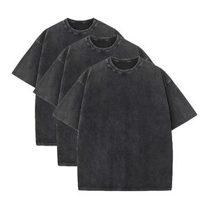T-shirt Streetwear personnalisé délavé à l'acide pour hommes 240 grammes Nouveau design de sonnerie d'impression graphique Hip Hop bleu 100% coton surdimensionné - Product Image 2