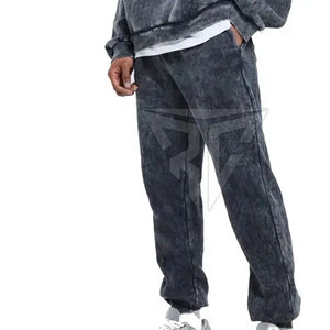 Ensemble de survêtement d'hiver grande taille à capuche, couleur unie, délavé à l'acide, style vintage, 2 pièces, avec personnalisation de marque, qualité supérieure - Product Image 5