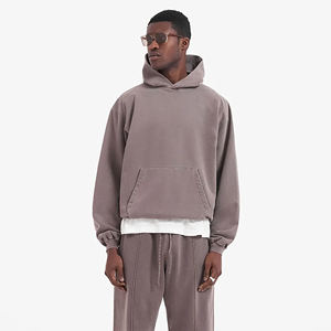 Sweat-shirts à capuche en coton uni surdimensionnés personnalisés pour l'hiver, pull-over unisexe, en vrac, grande taille, sweat-shirts pour hommes - Product Image 3