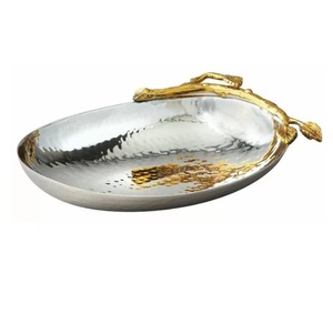 ชามโลหะสีขาวเครื่องครัวโบราณฐานตั้งสำหรับเสิร์ฟขัดสำหรับผลไม้ - Product Image 3
