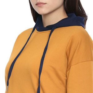 เสื้อครอปฮู้ดดี้ผู้หญิง สไตล์ล่าสุด สีตามสั่ง ขายส่ง เสื้อฮู้ดดี้ผู้หญิงแบบกำหนดเอง ระบายอากาศ แห้งเร็ว - Product Image 6