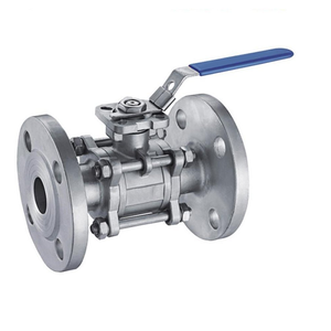 Robinet à bille en acier inoxydable 3 pièces à commande par levier, étanchéité PTFE, manuel, extrémités à bride, 1 1/2 30Barg, haute qualité, OEM C-Way - Product Image 1