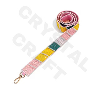 Astros star Sangles de sac de perles de rocaille en or blanc personnalisées 'Hook Em Horns' Accessoire à la mode Sangle de sac à main perlée - Product Image 2