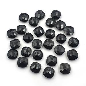 Diamantes naturales, ónix negro, cojín a cuadros, corte de piedras preciosas sueltas - Product Image 2