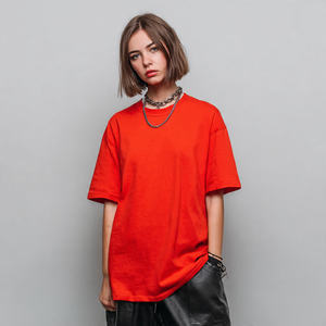 Camiseta de Mujer de Cuello Redondo, Hombros Caídos, Estampada, Talla Grande, 100% Algodón/Poliéster, Ecológica, Sublimación de Verano - Product Image 5