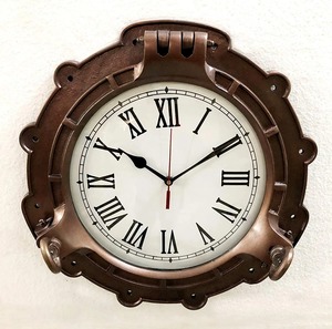 H.M.A Handicrafts Nautical Aluminium Porthold Wall <b>Clock</b> Vintage Maritime <b>Quartz</b> Timepiece for Home Office or Cabin Decor - Product Image 2