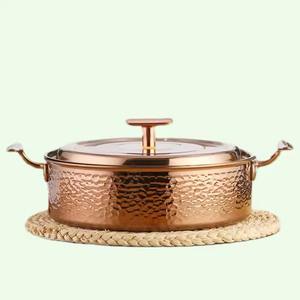 หม้อตุ๋นทองแดงคุณภาพดีเยี่ยม ฝาปิดเป็นแก้ว งานฝีมือประณีต ผลิตโดยช่างฝีมือชาวอินเดีย  สินค้ามาใหม่ - Product Image 6