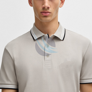 เสื้อโปโลผ้าฝ้ายออร์แกนิกสำหรับผู้ชายเสื้อโปโลผ้าฝ้าย100% ขนาดใหญ่พิเศษแบบกำหนดเองได้หลายสี100% - Product Image 4
