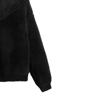 Jersey de lana Polar de gran tamaño para mujer, Sudadera con capucha holgada bordada personalizada con hombros caídos a la moda de invierno - Product Image 5