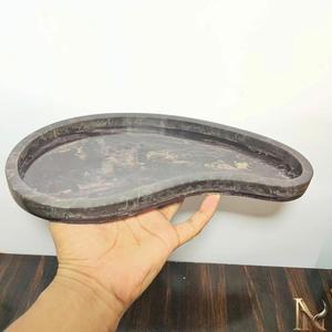 Handmade Resin Single Tier Multifunction Portable Serving Tray Modern Design Dishwasher Safe Coffee Tea <b>Breakfast</b> Dining Table - Product Image 3