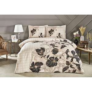 Juego de funda nórdica de satén doble Sharon Cappucino, accesorio de dormitorio elegante y lujoso - Product Image 1