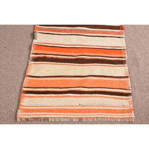 Turkish Vintage <b>Rug</b>, <b>Runner</b> 2.6x9 ft (80x274 cm) <b>Rug</b>, Orange Floral Wool <b>Rug</b> - Product Image 5