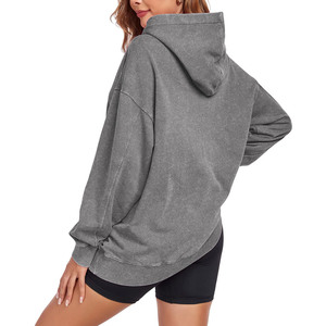 <b>Top</b> Selling Unisex Customize <b>Distress</b> Embroidered 100% Cotton French Terry Acid Washed Boxy Style Oversized Hooded Winter - Product Image 4